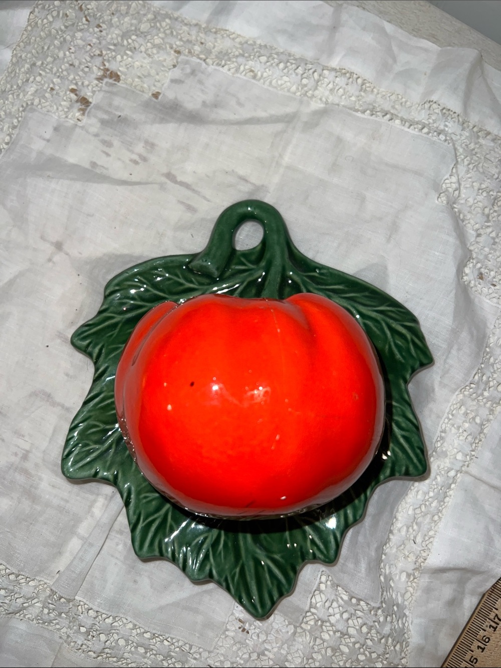 Vintage McCoy tomato wall pocket pottery